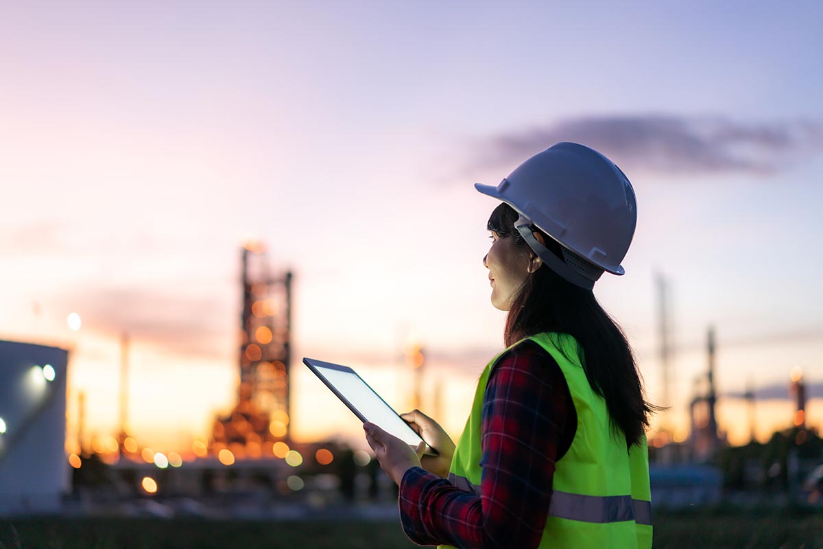 woman on manufacturing plant